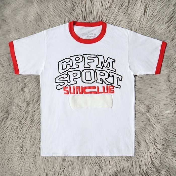 亞軒潮店 現貨潮款kanye菲董同款 CPFM.XYZ Sport Sunclub Logo Ringer 拼色短袖T 滿千免運