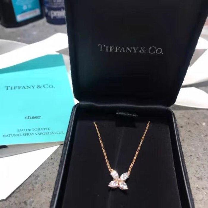 【Lydia代購】TIFFANY & CO. 蒂芙尼 新款Victoria 系列鑲鉆四花鎖骨鏈純銀項鏈女