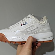 南◇2022 5月 FILA DISRUPTOR II 老爹鞋 鋸齒鞋 焦糖底 全白 白色 復古 4-C113U-119