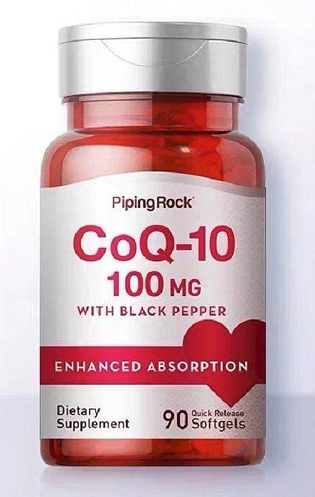 Piping Rock增強吸收輔酶 Q10, CoQ10,100mg 90粒 特惠