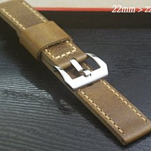 【時間探索】 Panerai 沛納海.軍錶.運動錶- 手工限量仿舊款瘋馬皮錶帶 ( 22mm )