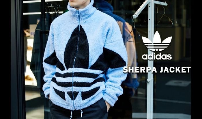 南◇2021 11月Adidas SHERPA 毛絨外套毛毛大三葉草保暖HC0327 藍色