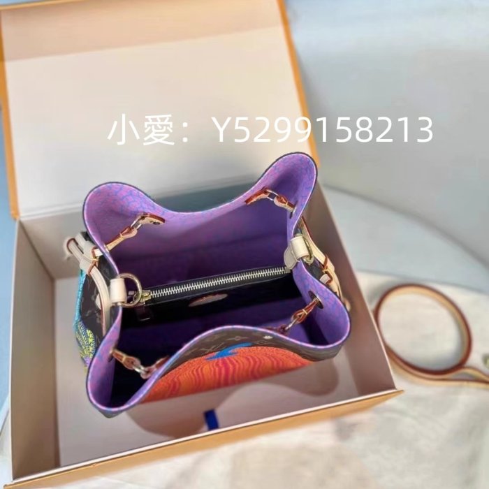 二手正品 LV 路易威登 2023款 neonoe 草間彌生 中號 水桶包 單肩斜挎包 m46473 現貨