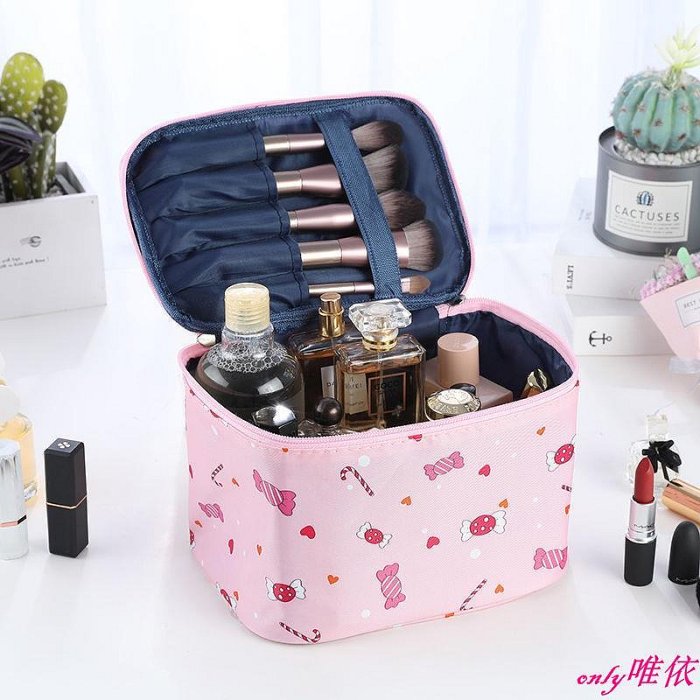 CHEN'S 少女心大容量手提化妝包 旅行便攜洗漱包 化妝品 收納袋 收納包