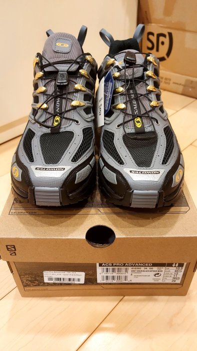 Salomon S/Lab ACS Pro Advanced 多功能越野鞋 黑灰黃 us11 29cm 全新