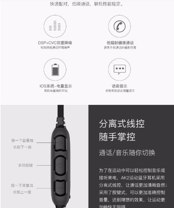 用維/AWEI AK2 磁吸 高規運動耳機 音樂 健身耳機 通話耳機 無線 蘋果 安卓 智慧耳機