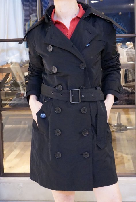 Burberry 2976241 Coat 經典中長版連帽風衣黑