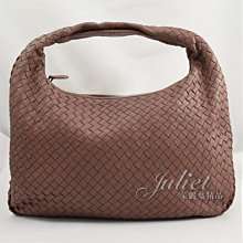 【茱麗葉精品】二手精品 《8.5成新》BOTTEGA VENETA 手工編織皮革彎月肩背包.粉芋#955