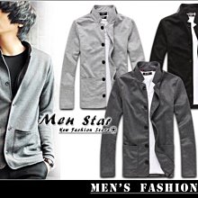 【Men Star】免運費 韓版立領中山外套 黑色立領外套 灰色外套 男 女  媲美 bobson 極度乾燥 g2000