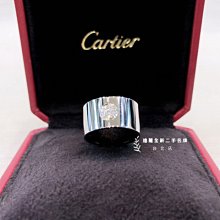 A7525 cartier 750/18白k寬版love系列6顆鑽石戒指B4072847(遠麗精品 台北店)