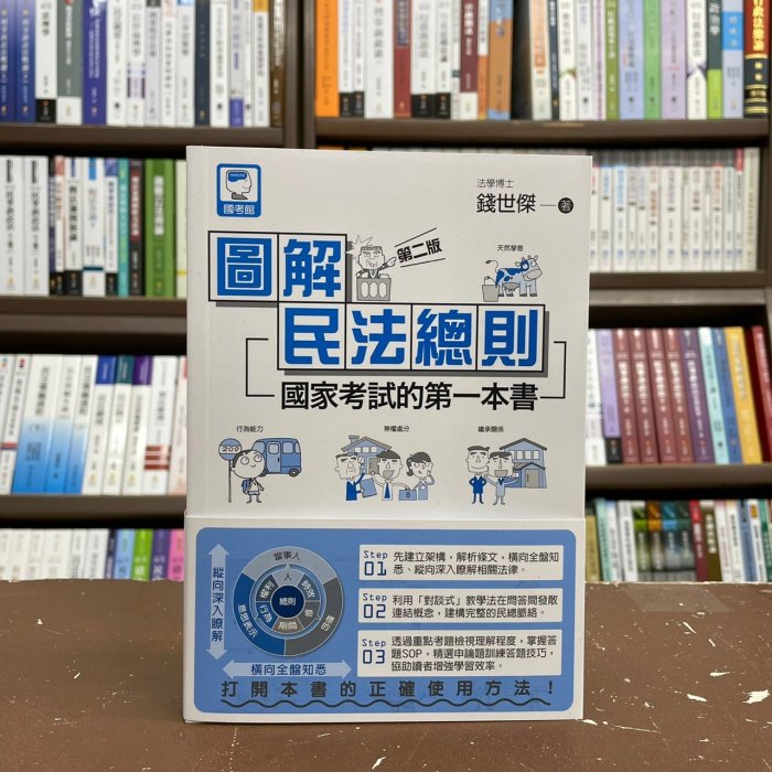 十力文化出版 大學用書、國考【圖解民法總則：國家考試的第一本書(錢世傑)】(2021年11月2版)(S2108)