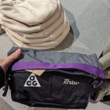 南????2024 3月 NIKE ACG Aysén 腰包 側背包 一體成型 磁性 拉鍊 黑灰紫 DV4051-010