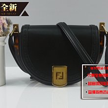 優買二手精品名牌店 FENDI 8BT346 Moonlight BOX 黑色 斜背包 半月包 肩背包 鈴鼓包 馬鞍包二