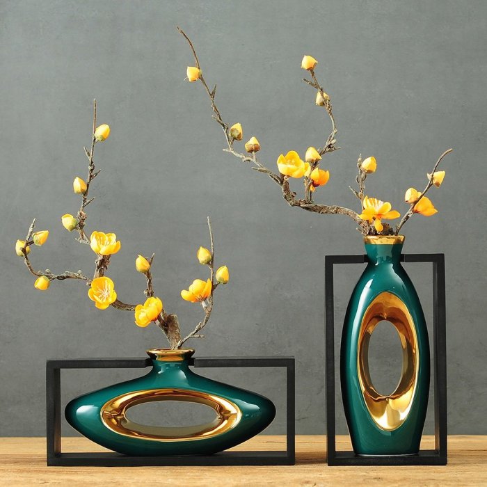 熱銷 新中式風格花瓶擺件中國風進門玄關創意裝飾花藝擺設陶瓷軟裝家居
