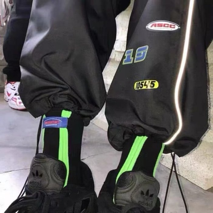 潮襪襪子 潮牌ADER襪子綠色豎條標簽縫制透氣男女運動街頭潮流時尚中筒襪BX005