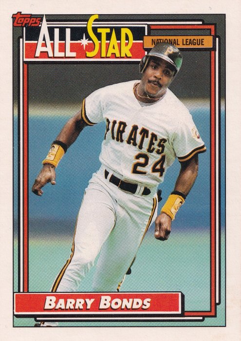 1992 Topps Barry Bonds #390 all star outfielder Pirates