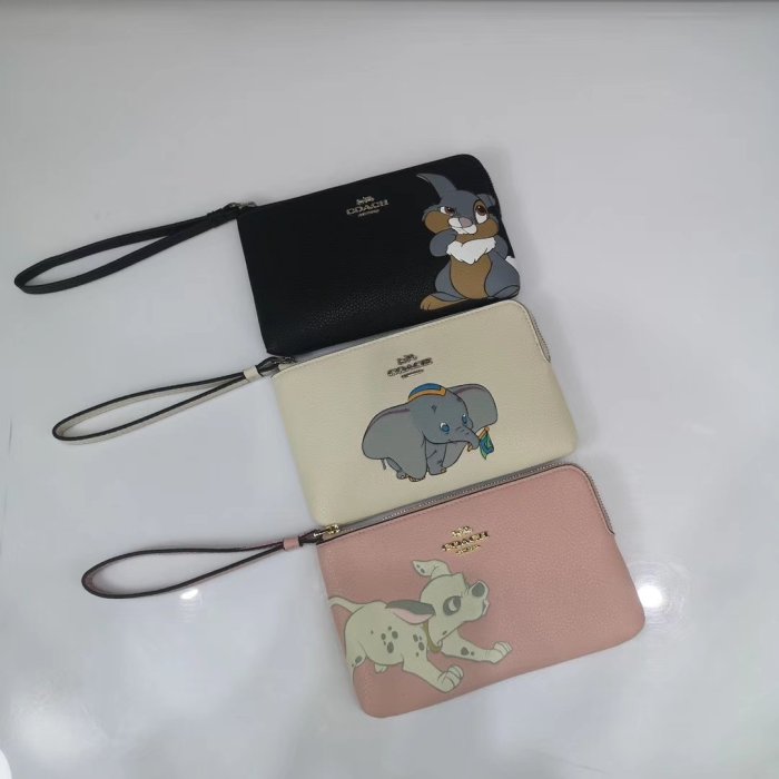 【小怡代購】 全新 COACH 91776 91777  91778 新款Disney小飛象系全牛皮手拿包  超低直購