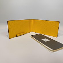 8成新 愛馬仕 黃色筆記本套含原廠記事本 卡夾 錢夾