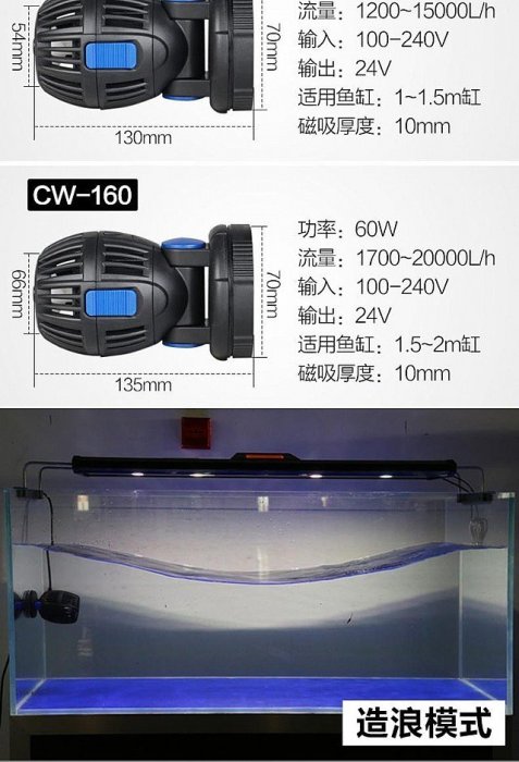 *海葵達人*CW-140 多功能變頻可調速造浪器~15000L適用100~150cm魚缸