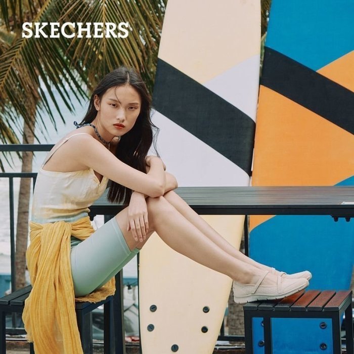 100原廠％Skechers斯凱奇官方2021新款女鞋樂福鞋懶人鞋瑪麗珍平底鞋芭蕾鞋