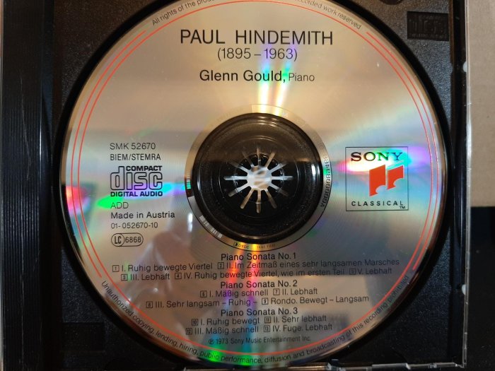 Gould,Hindemith-The 3 piano Sonatas,顧爾德鋼琴，彈奏亨德密特-3首