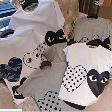 日本comme des garcons 正品新款川久保玲南青山圓點愛心男女短袖T恤tee