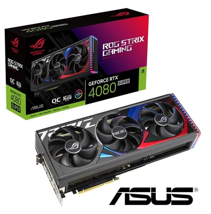 現貨】全新 ASUS 華碩 ROG STIRX RTX4080S O16G 顯示卡 SUPER 超頻電競 梟鷹3風扇 光追 DLSS【公司貨