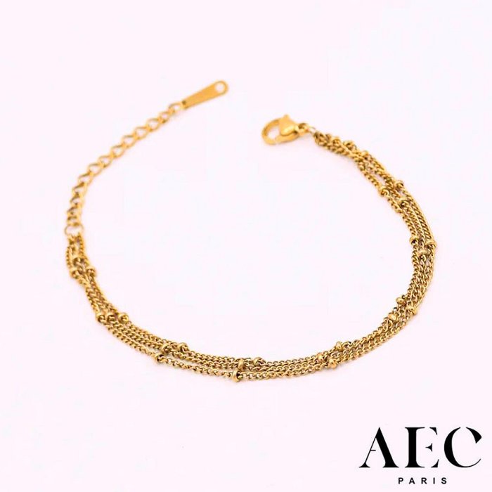 AEC PARIS 巴黎品牌 星辰豆豆手鍊 簡約三層金手鍊 CHAIN BRACELET OPHELIE