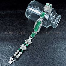 珍珠林~經典雅緻~翡翠珍珠活動式美鐲.方型主石硨磲貝珍珠手鏈#467