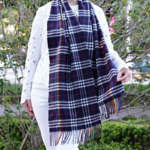 Burberry Giant Check Scarf 彩虹格紋披肩 深藍 現貨