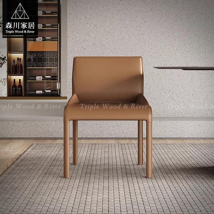 《森川家居》PRC-50RC19-現代設計斜扶手造型椅 餐椅休閒椅單椅/餐廳客廳/民宿原木