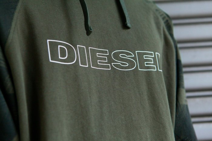 DIESEL 19SS UMTL BRIAN Sweat 迷彩 LOGO 帽TEE 春夏款 綠色 現貨