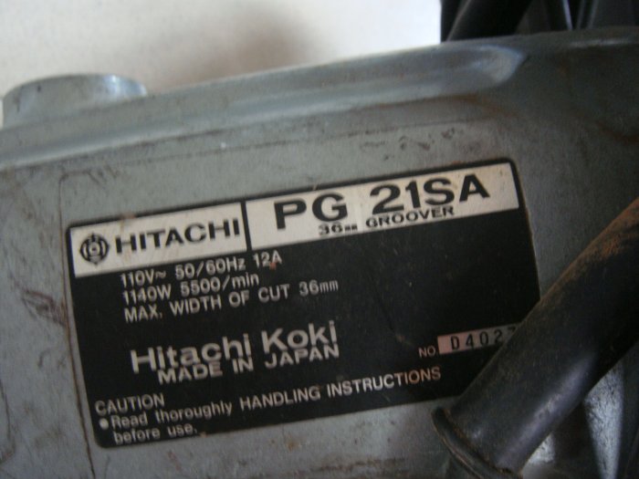 寄賣品二手日立PG 21SA HITACHI 溝切機PG21SA 圓鋸機36MM 切溝機一台價 