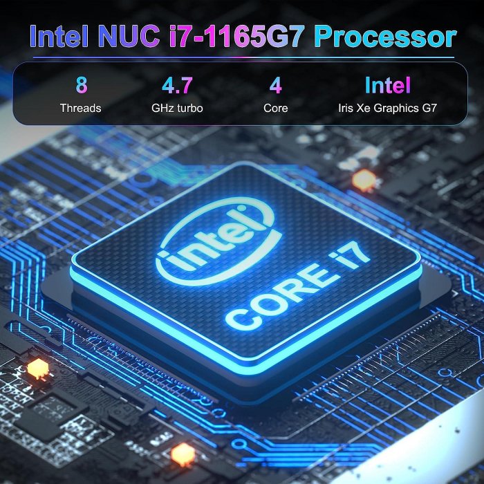 Intel NUC 11 NUC11PHKi7CAA1 Phantom Canyon 電競電腦、Intel Core i7-1165G7、32GB RAM、1T
