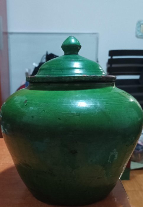 清 綠釉將軍罐