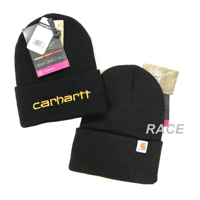【RACE】CARHARTT TELLER 毛帽 短毛帽 反摺 卡哈 素面 基本款 LOGO 雙面款式 黑 軍綠 土黃