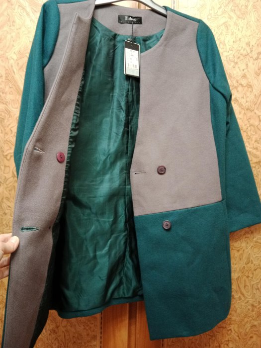 T-全新32800【唯美良品】Bishop FANCE法式藍灰色80%羊毛大衣   C108-8042   F.