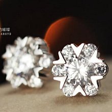 惡南宅急店【0175D】 韓國飾品 奢華鑽款 新品特價 簡約浪漫 鍍925銀耳環 賣場另有夾式耳環易扣耳環仿純銀耳環