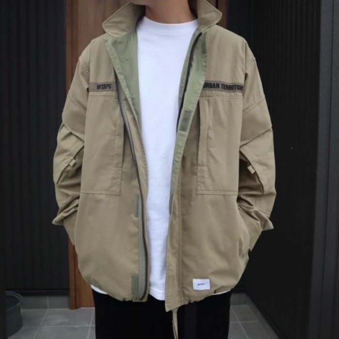 21SS WTAPS D90 / JACKET NYCO TUSSAH 立領外套夾克黑色軍綠卡其 