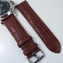 錶帶屋 『厚7mm』代用漢米頓 萬寶龍 沛納海 Zenwatch 20mm  24mm咖啡色義大利牛皮錶帶寬耳針