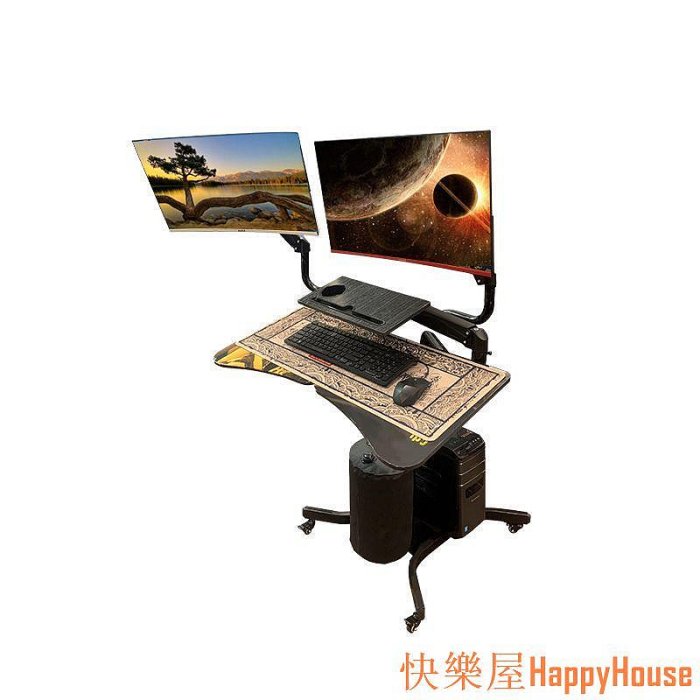 快樂屋Hapyy House12.28 電腦桌懸浮支架懶人躺著玩升降旋轉折疊電競倉床太空艙臺式筆記本