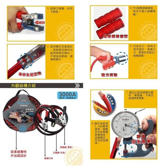 車資樂㊣汽車用品【TA-D004】3000A 緊急救車線 適用一般貨車或3000CC以上 銅線材質(長2.5M)