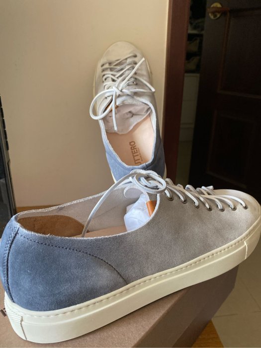 Buttero Tanino Sneaker 白灰藍漸層 麂皮 經典帆布鞋 義大利製 全新品 Size EU44 只有一雙
