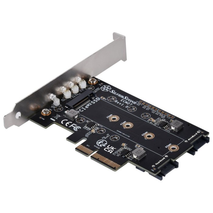 小白的生活工場*銀欣 ECM27 1槽 NVMe和2槽SATA M.2 SSD 轉 PCI-E x4 轉接卡