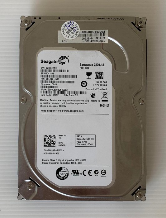 500G三顆1標 Seagate ST500DM002 +WD WD5000AAKX +Seagate ST3500418AS