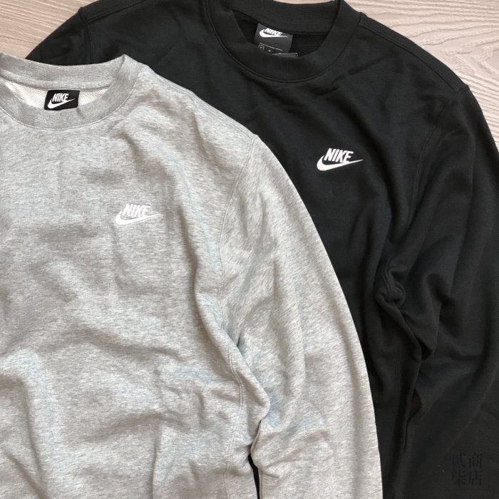 (貳柒商店) NIKE NSW 男款 刺繡 大學T 小LOGO 衛衣 黑 BV2667-010 灰 BV2667-063