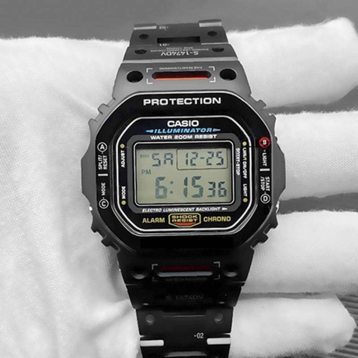 酷炫金屬錶帶錶殼套裝適用卡西歐手錶男生Casio g shock DW5600 5610 男