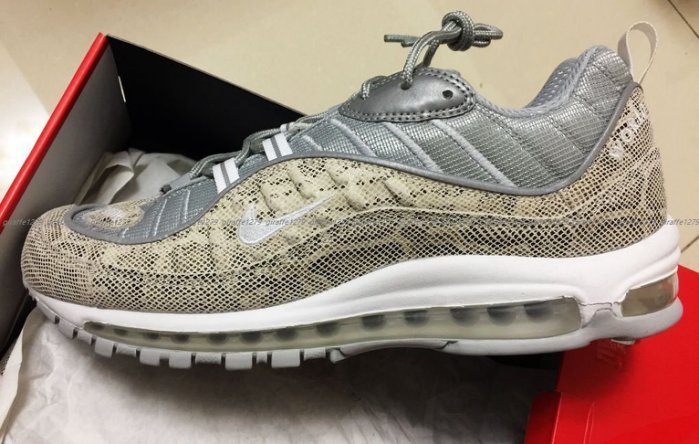 全新Nike Air Max 98 x Suprem 蛇紋限量超強聯名陳冠希、余文樂著us11