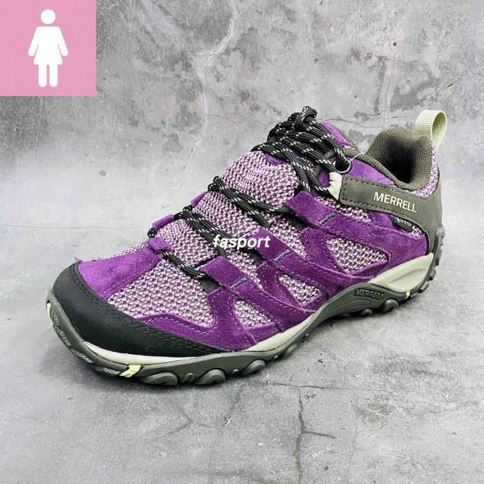 【斯伯特】Merrell 戶外鞋 Alverstone GTX 女鞋 防水 登山鞋 耐磨抓地 黑莓色ML034582