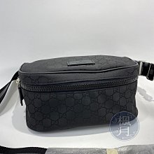 GUCCI 古馳 黑尼龍GG紋路胸包 449182 肩背包 胸背包 大容量 時尚百搭 精品包包